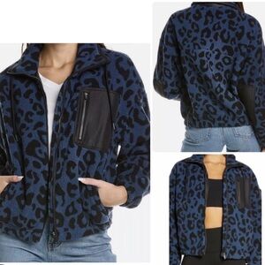 Sweaty Betty Black and Blue Leopard Teddy Jacket